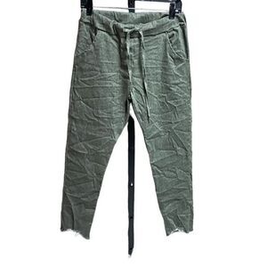 Three Hearts Army Green Leopard Ankle Pants One Size NEW